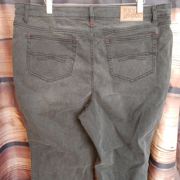 Frye And CO. Women's Black Denim Capri Bootcut Jeans 20W - Picture 2 of 4